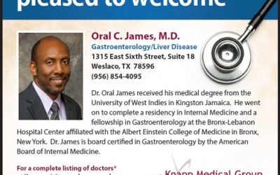 Knapp Medical Center Welcomes Dr. Oral C. James