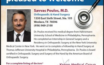 Knapp Medical Center Welcomes Dr. Savvas Poulos